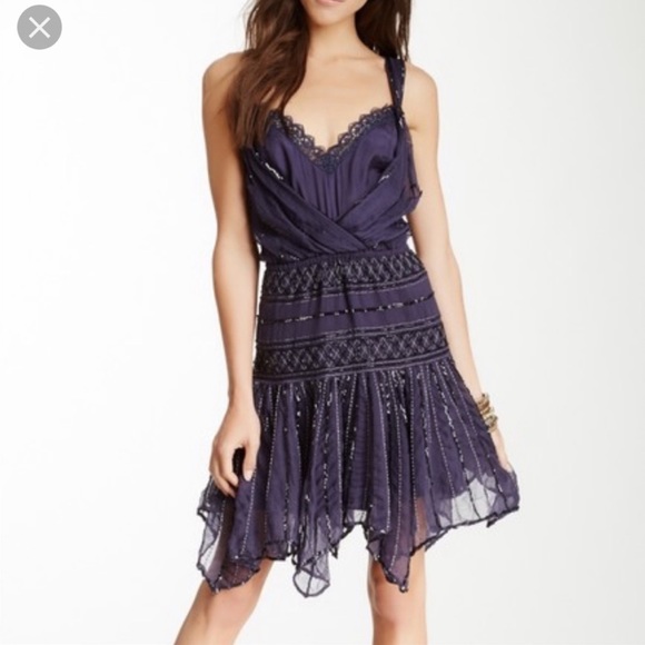 NWOT RARE Free People Ode to Tea white with silver beading and sequins size L! - Picture 2 of 7